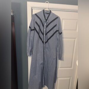 Pomander Place Blue and Black Long Coat